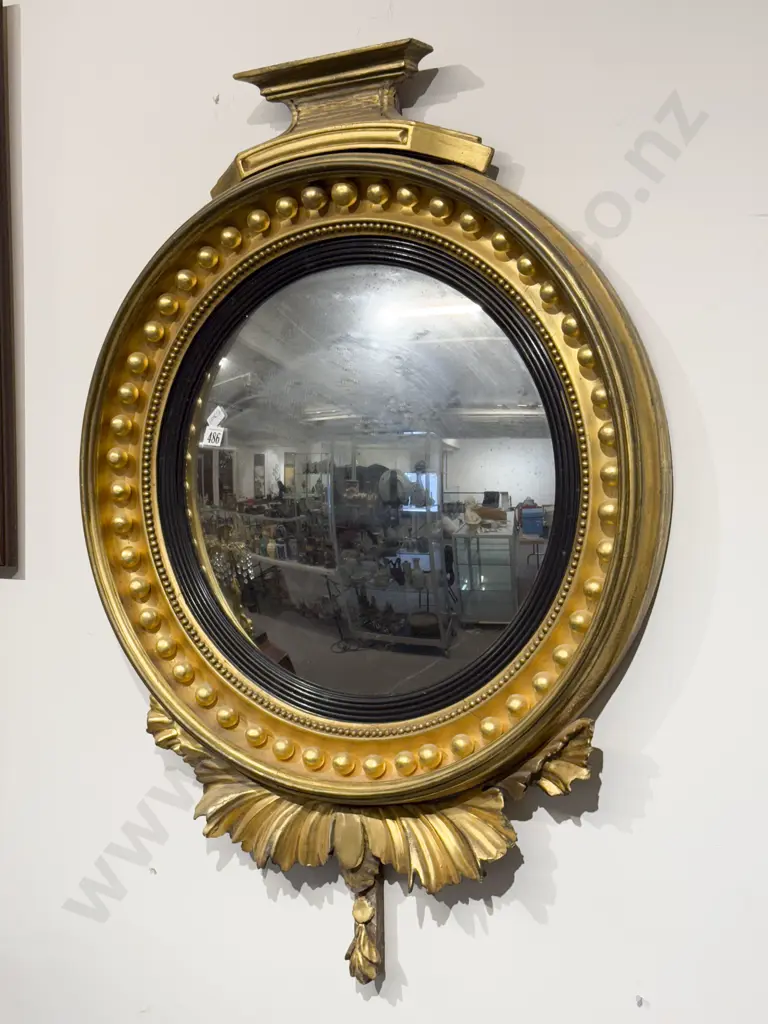 Regency Giltwood Convex Mirror Image 1++