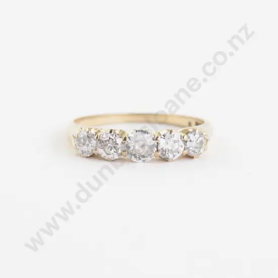 9ct Five Stone Diamond Bridge Ring