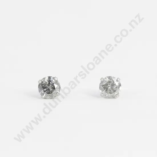 Pair 14ct White Gold Diamond Stud Earrings