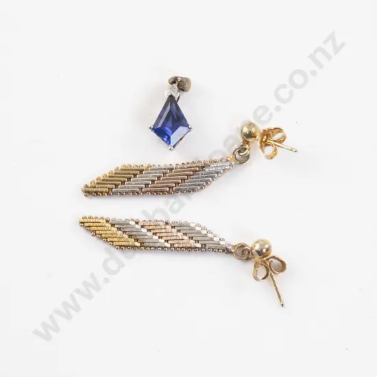 9ct Diamond and Sapphire Pendant