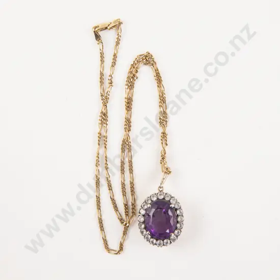 21Stone Amethyst and White Sapphire Cluster Pendant