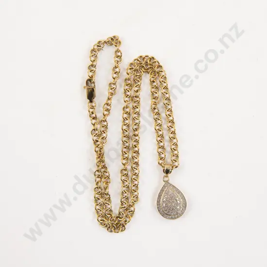 9ct Diamond Pear Drop Cluster Pendant