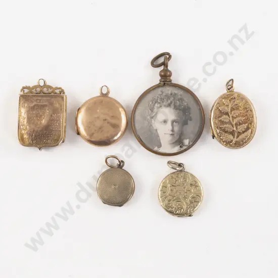 Five Victorian Gold Photo Lockets
