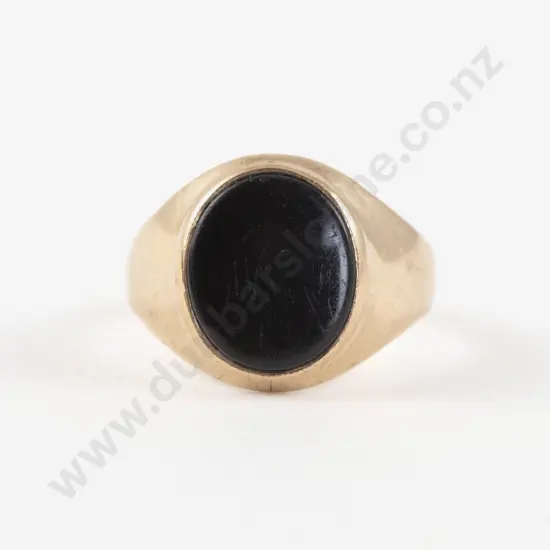 9ct Gents Onyx Panel Signet Ring