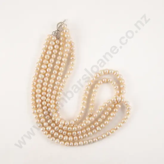 Triple Strand Slightly Graduated Cultural Pearl Necklace