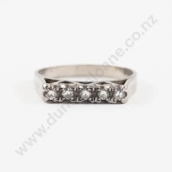 18ct White Gold Five Stone Diamond Bridge Ring