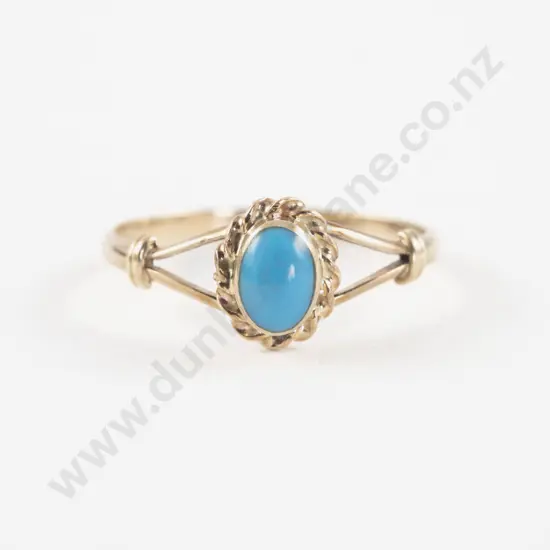 9ct Single Turquoise Ring