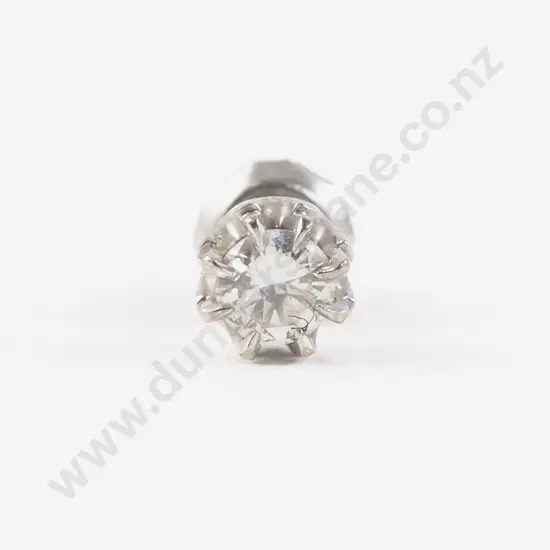 9ct White Gold Single Diamond Odd Stud Earring