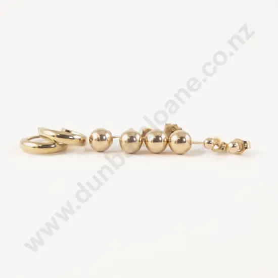 Four Pair 9ct Earrings