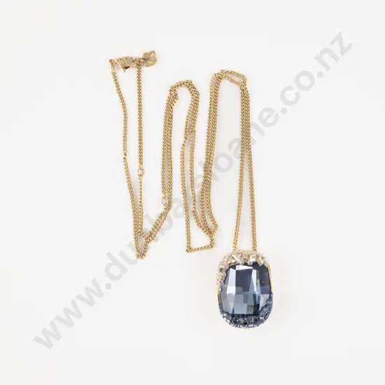 Swarovski Blue Crystal Pendant Necklace