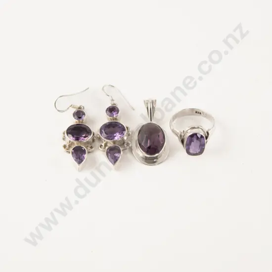 Small Collection of S/S Amethyst Jewellery