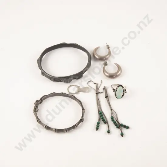 S/S Three Stone Opal and Diamond Ring