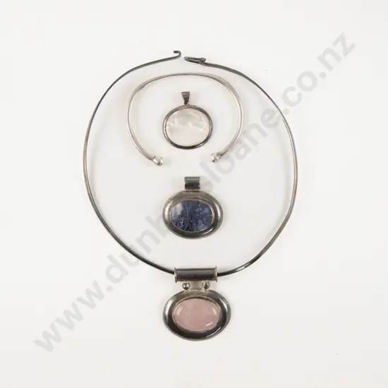 S/S Rose Quartz Pendant Chocker