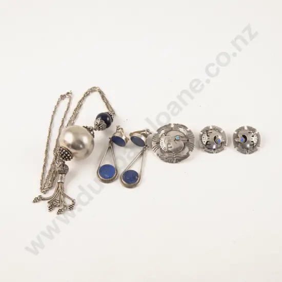 S/S Old Cuzco Bird Brooch and Matching Earrings