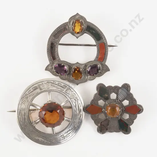Three Various Scottish Brooches