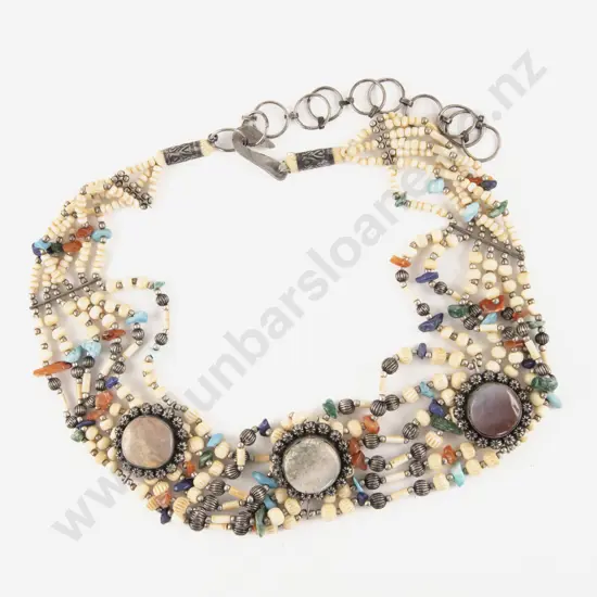 Bone Bead and Agate Belt