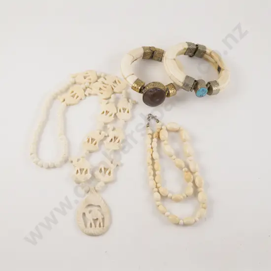 Small Collection Ivory and Bone Jewellery