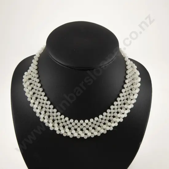 Light Green Jade Beaded Collar Necklace