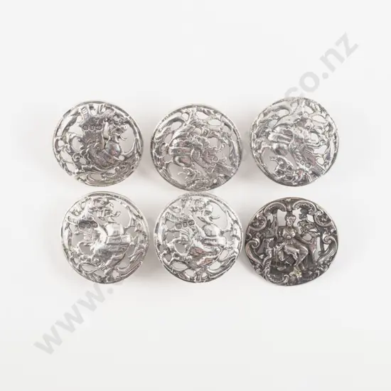 Edwardian Six Sterling Silver Buttons