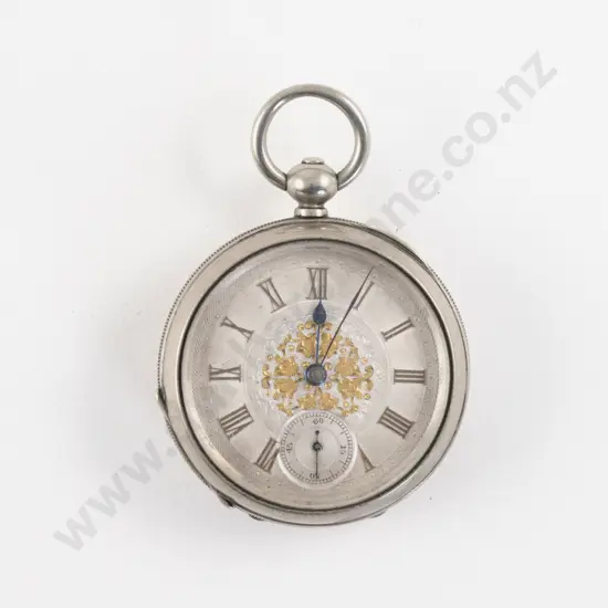 Silver Plated Open Face Key Wind Pocket Watch