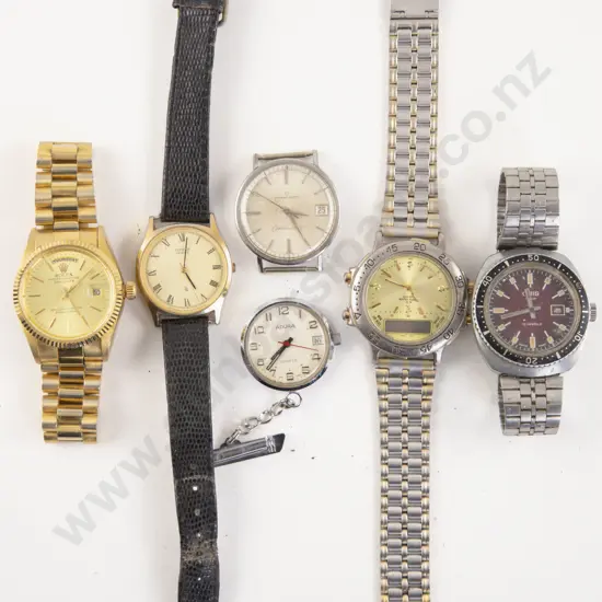 Faux Rolex Gents Wrist Watch and Five Others