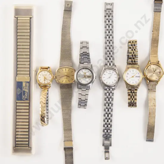 Omega De Ville Wrist Watch with Collection of Five Ladies Wrist Watches