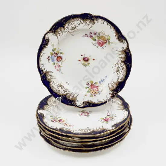 Six Coalport Fancy China Side Plates