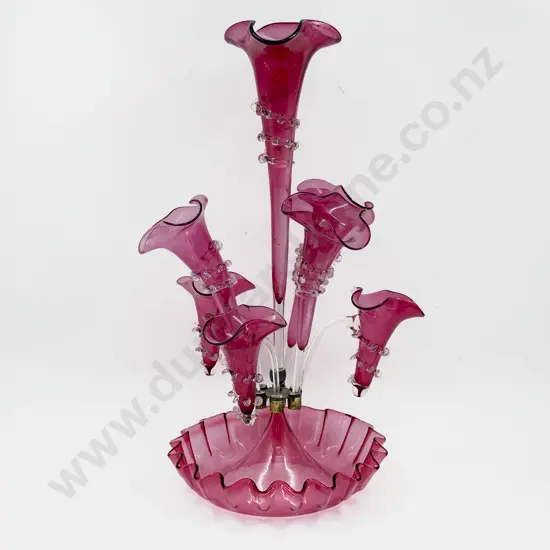 Cranberry Glass Epergne