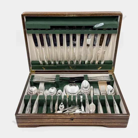 Ashberry of Sheffield "De Milo" Pattern Silver Plate Nine Place Cutlery Set & Extras