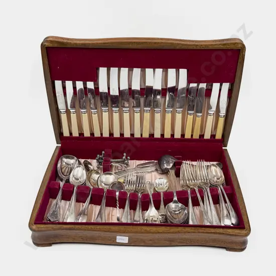 Canteen of Mixed S/P Cutlery together with Bone Handled Knives