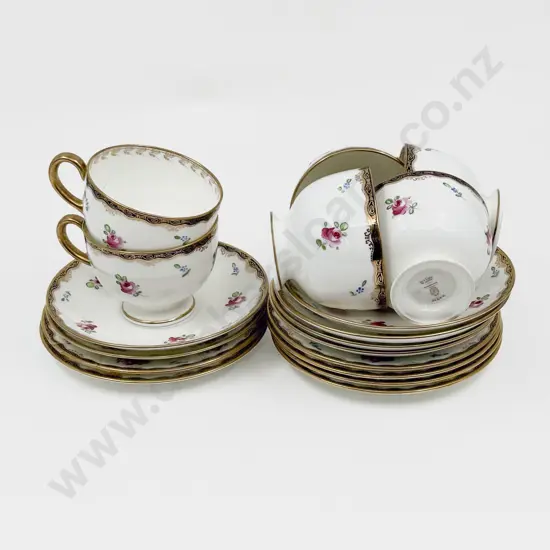 Wedgwood Fancy China Six Cups & Saucers