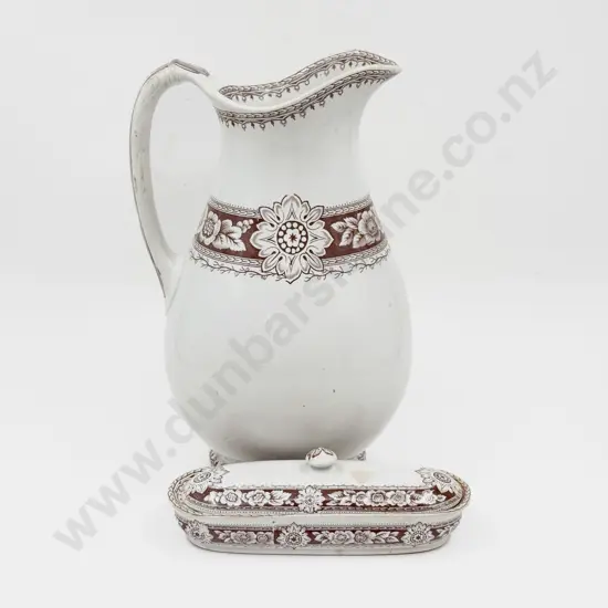 Victorian Toilet Jug & Matching Lidded Dish