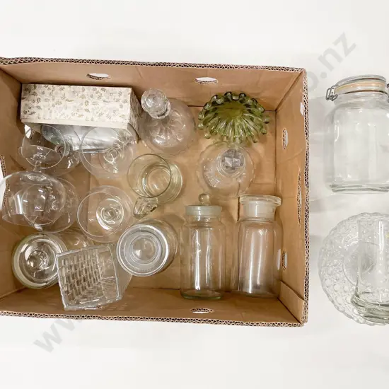 Box of Assorted Glass Ware