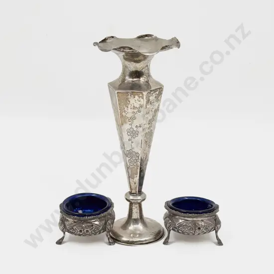 Pair of S/S Condiments together with Specimen Vase