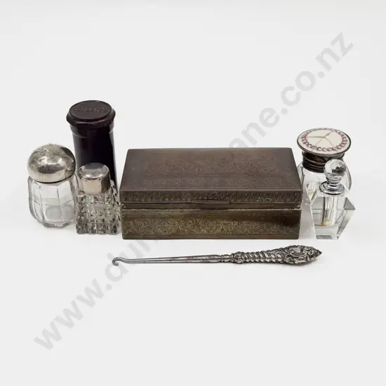S/S Handled Thread Hook & Assorted Vanity Jars etc