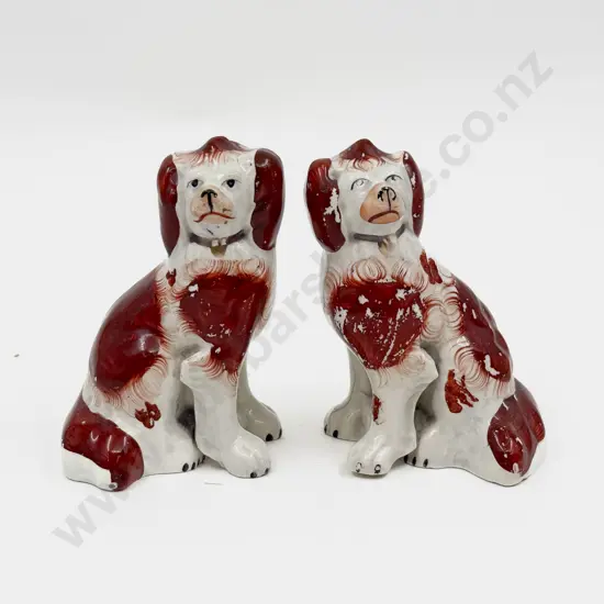 Pair of Small Victorian Staffordshire Mantel Dogs