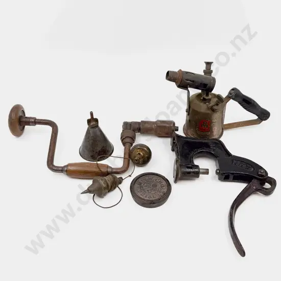 Quantity of Assorted Vintage Tools & Two Plumb Bobs