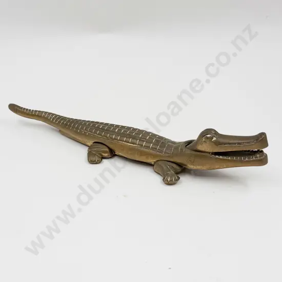 Brass Crocodile Form Nut Cracker