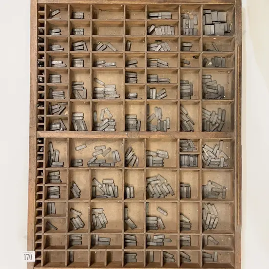 Vintage Printers Type Tray together with Assorted Printers Typeface