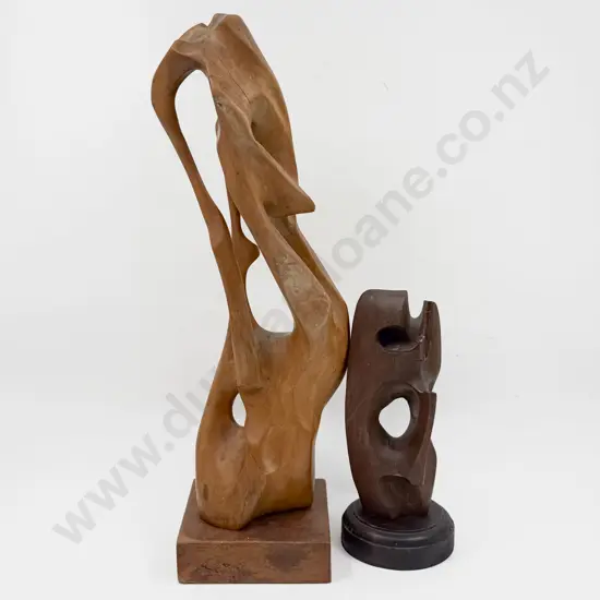 Two Patrick Williams Wooden Sculpture Forms (Faults)