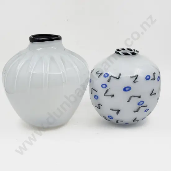 Two NZ Studio Art Glass Vases