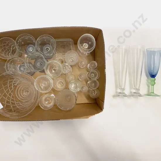 Box Quantity of Assorted Glass Ware