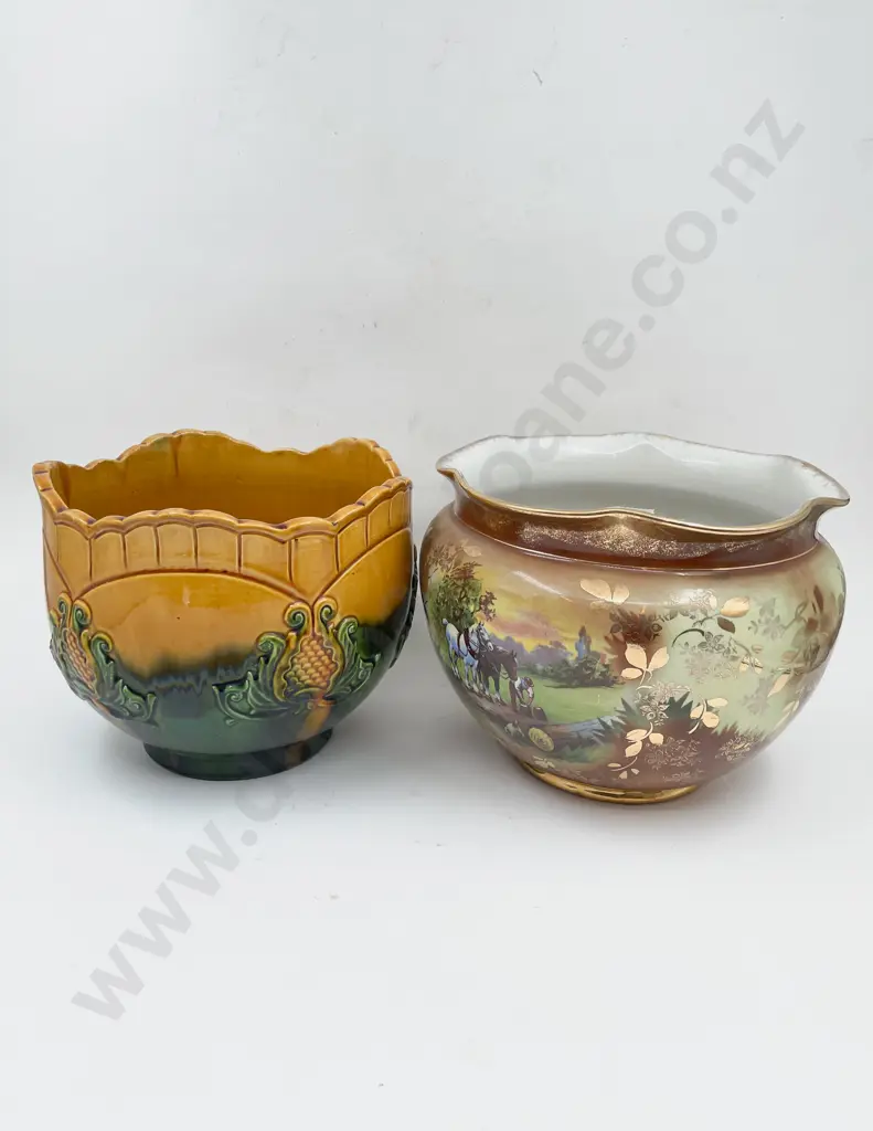 Three Assorted Jardinieres together with Beswick Vase Image 1++