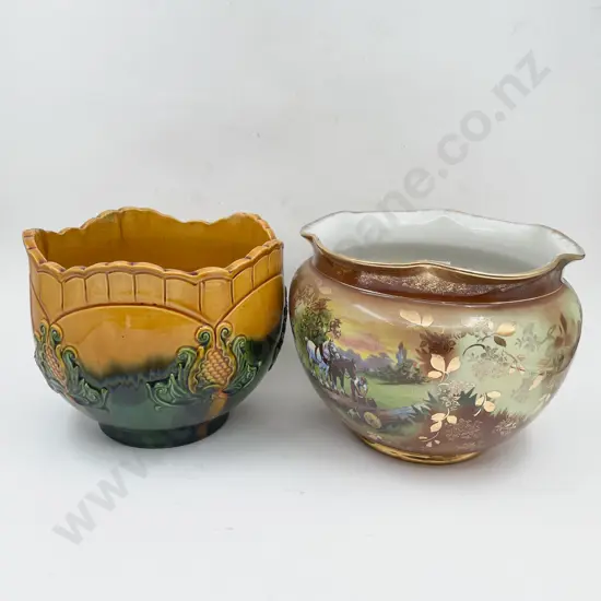 Three Assorted Jardinieres together with Beswick Vase