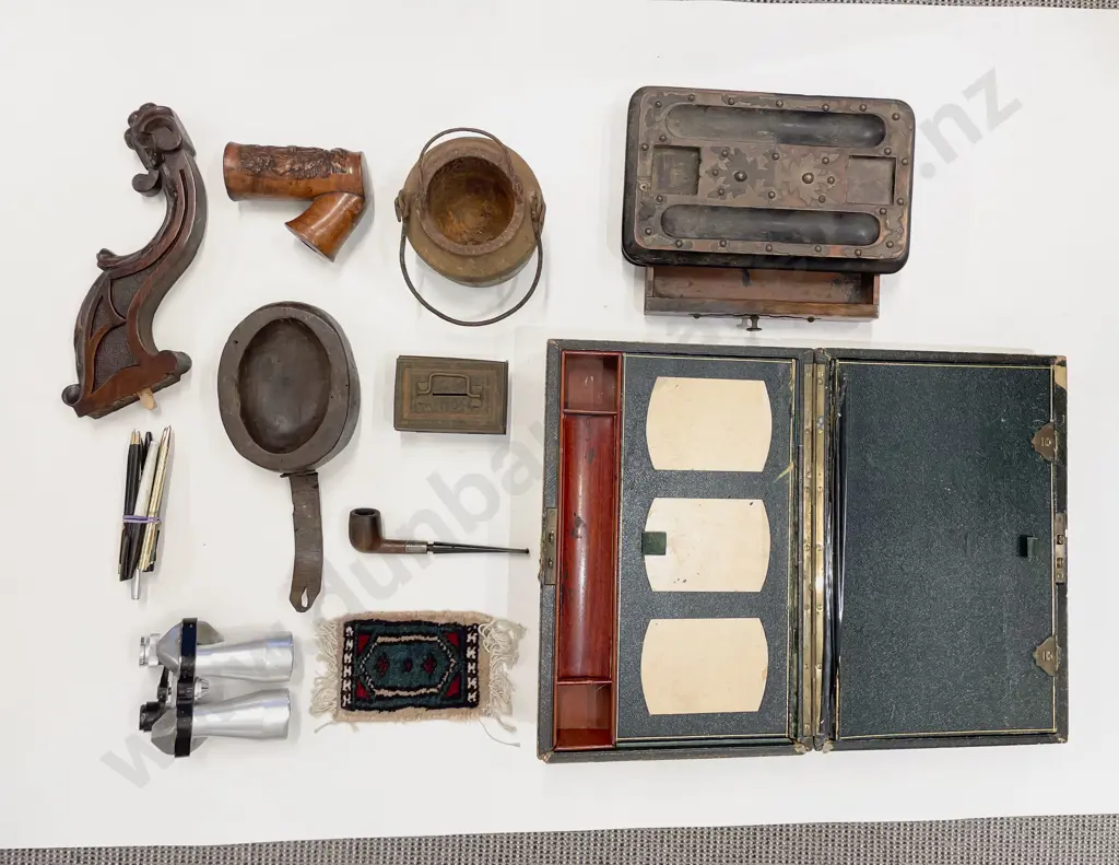 Writing Slope (For Restoration) together with Box of Assorted Vintage Image 1++