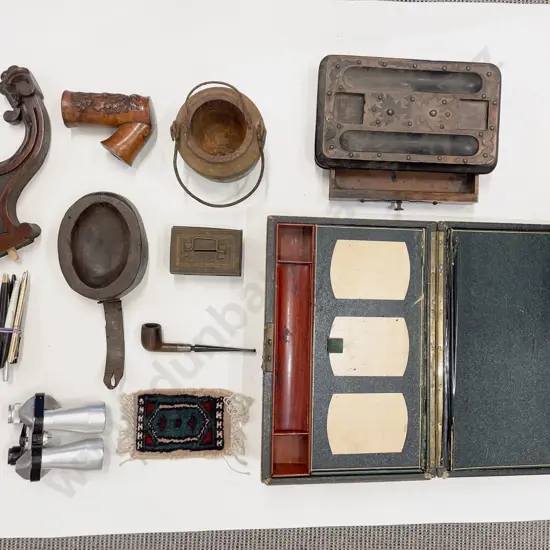 Writing Slope (For Restoration) together with Box of Assorted Vintage