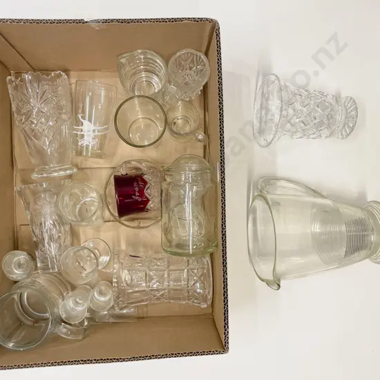Box Quantity of Assorted Glass Ware