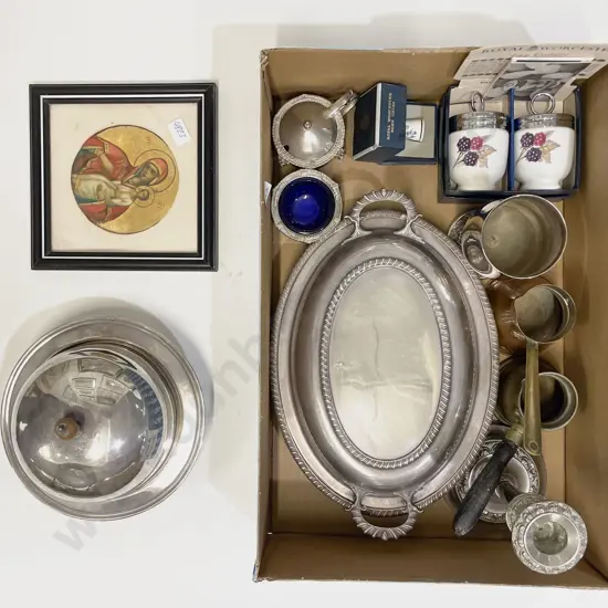 Box Quantity of Assorted incl S/P and Two Copper Measures etc