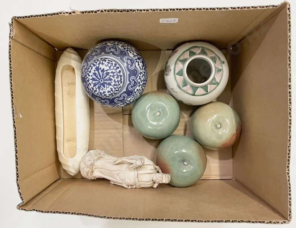 Box Quantity of Assorted incl Crown Lynn Flower Trough Image 1++