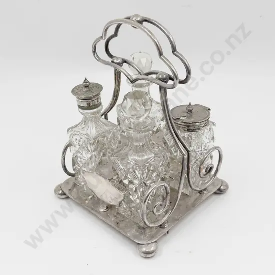 S/P & Cut Crystal Cruet Set